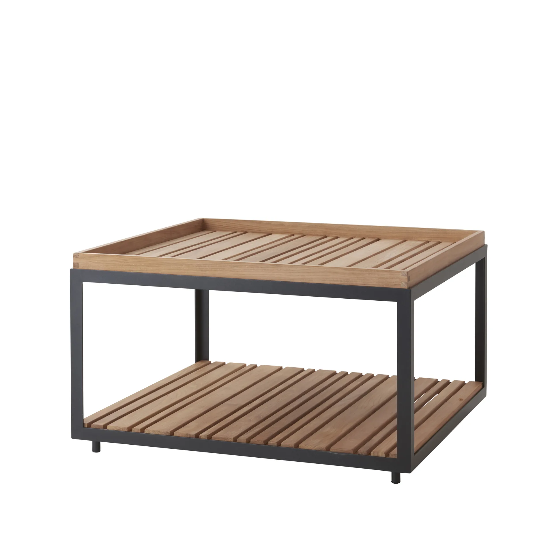 Table basse Level teak 79x79 cm, Lava grey Cane-line