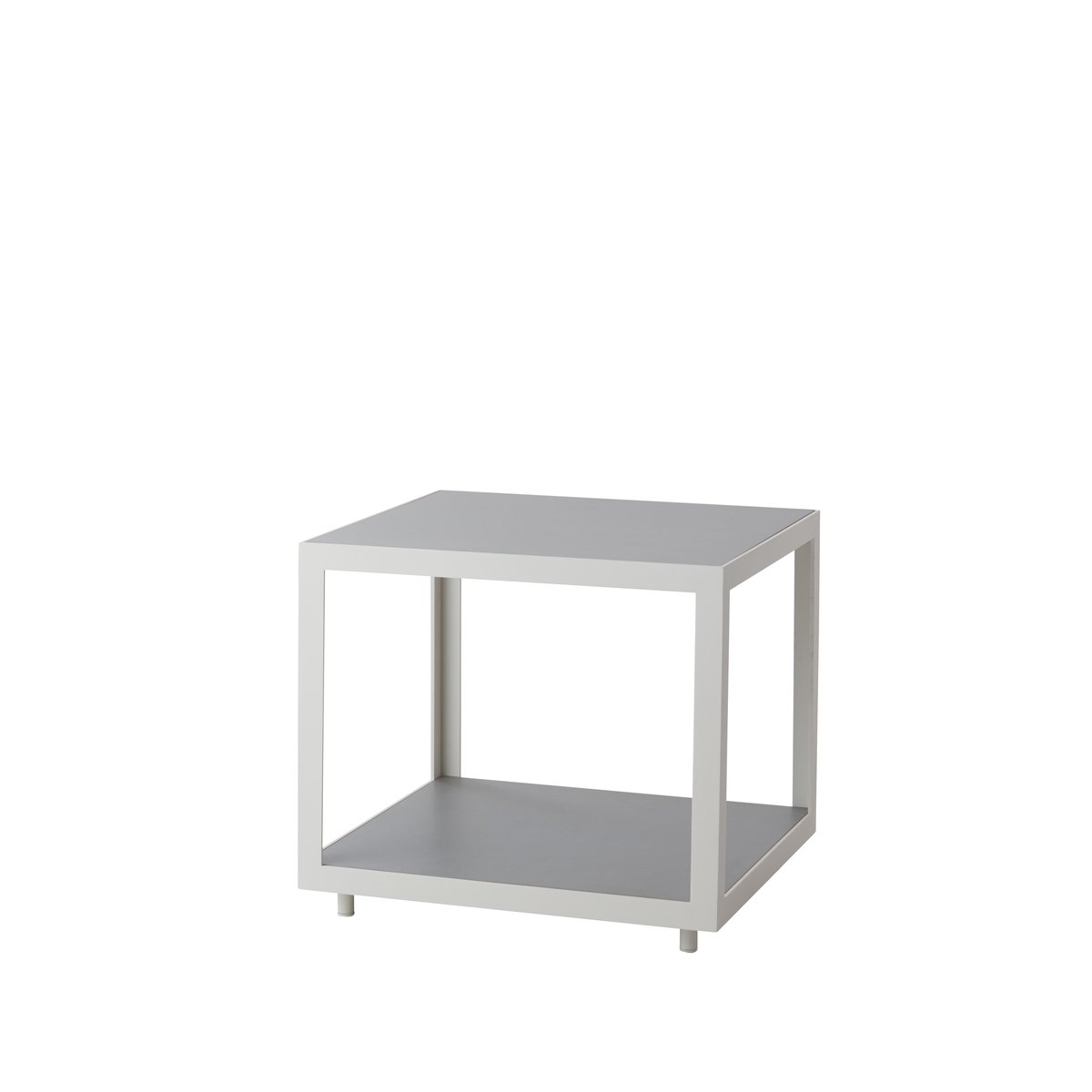 cane-line table d'appoint level light grey, céramique, support blanc