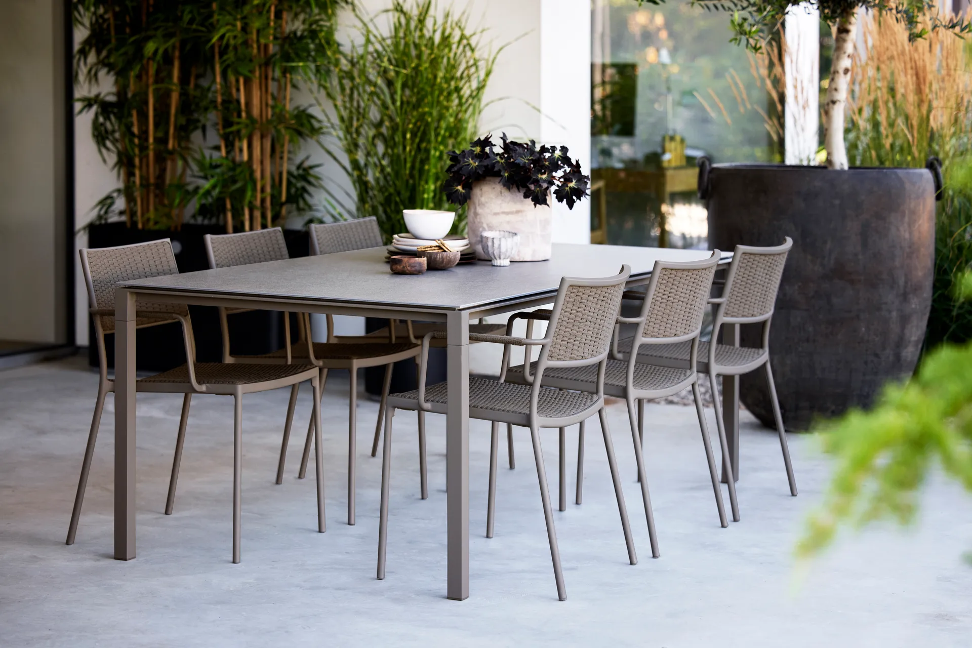 Table Pure 200x100 cm Gris Basalt-taupe,  Cane-line