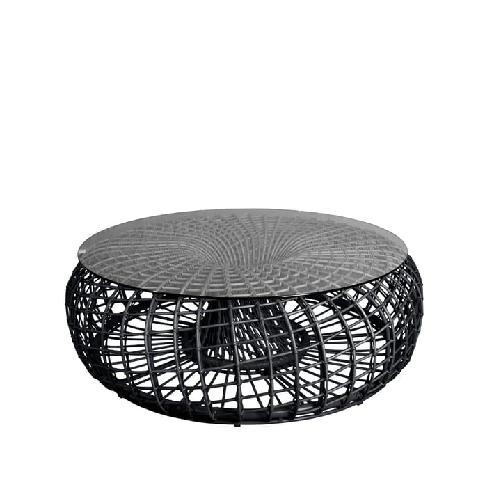 Table/tabouret Nest - Lava grey, grand, incl. plateau en verre - Cane-line