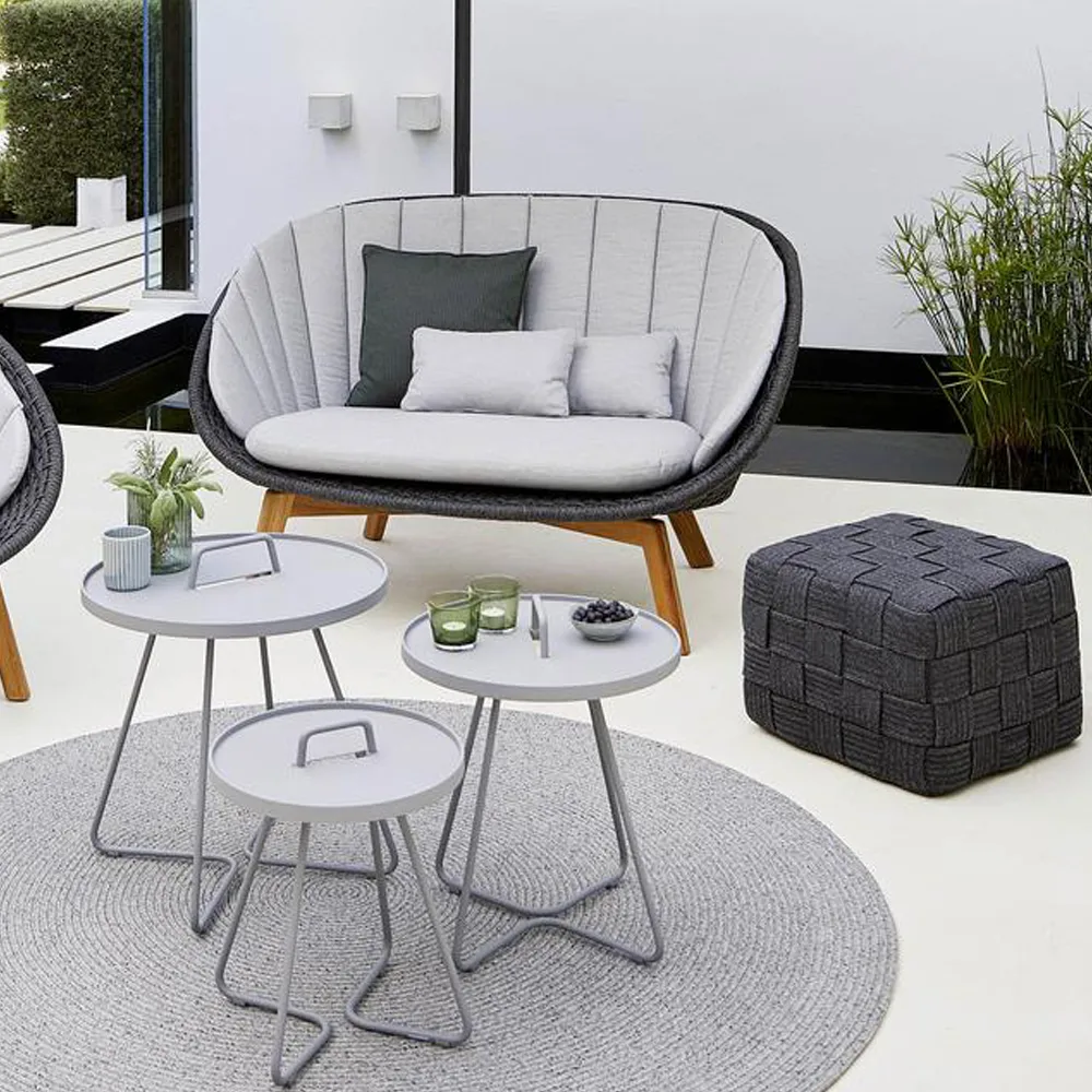 Tabouret Cube, Taupe Cane-line