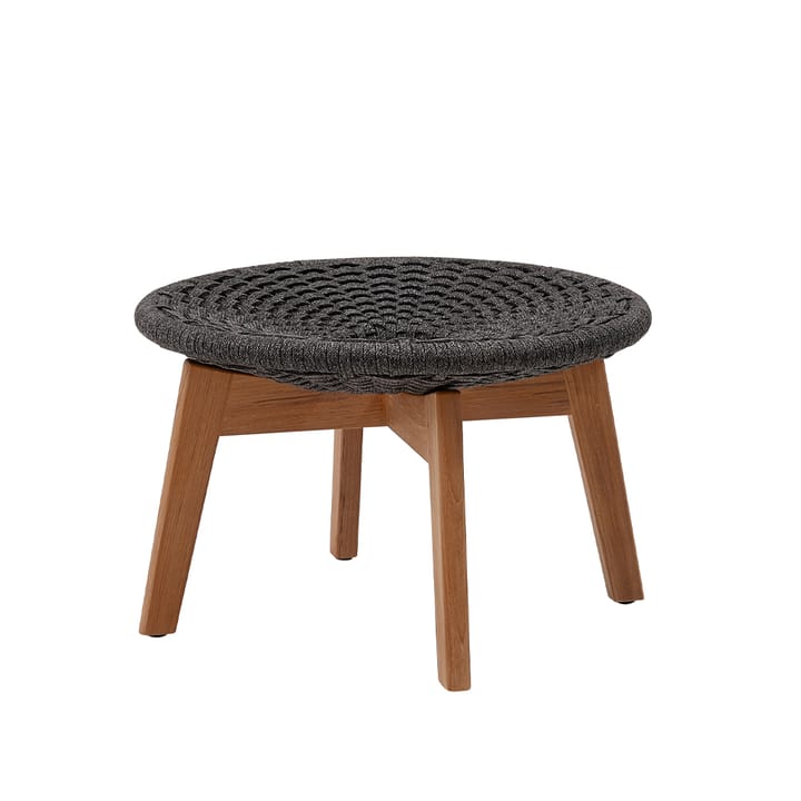 Tabouret Peacock - Dark grey, rope, pieds en teck - Cane-line