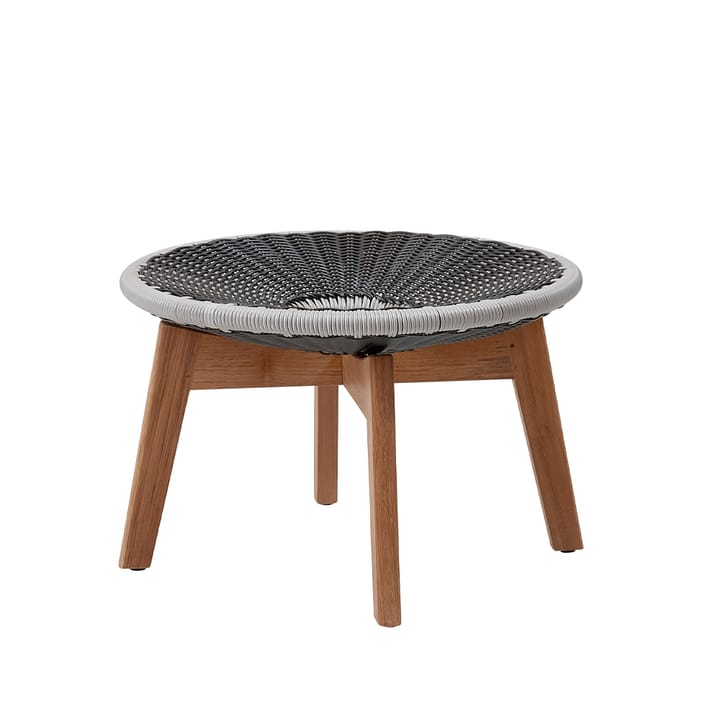 Tabouret Peacock - Grey/light grey, weave, pieds en teck - Cane-line