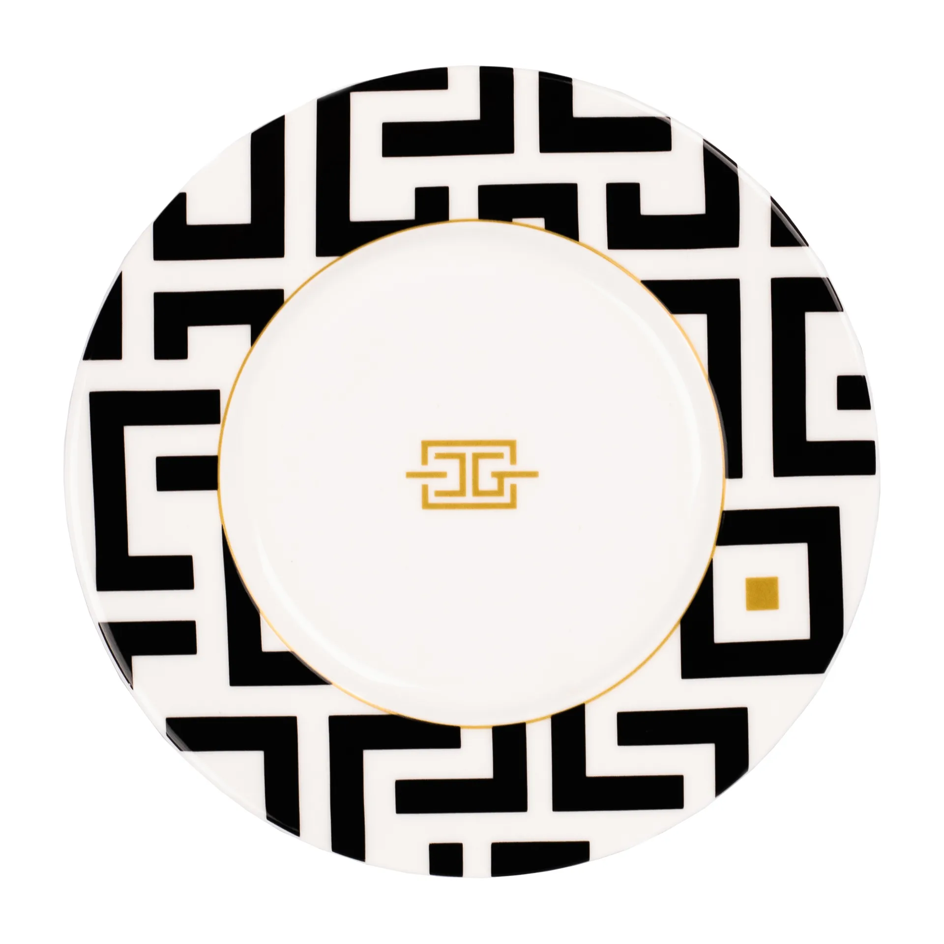 Assiette DECO Ø22,5 cm, Blanc-noir Carolina Gynning