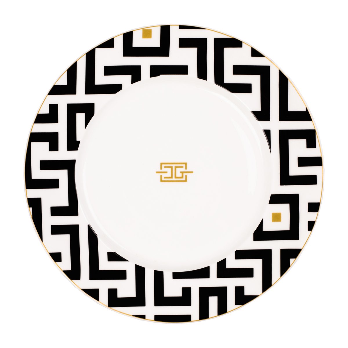 Carolina Gynning Assiette DECO 29 cm Blanc-noir | Design Scandinave | Assiettes plates | Noir