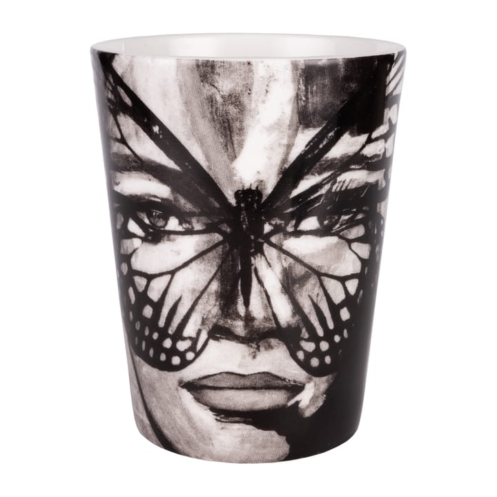 Mug Golden Butterfly 35 cl - Black-white - Carolina Gynning