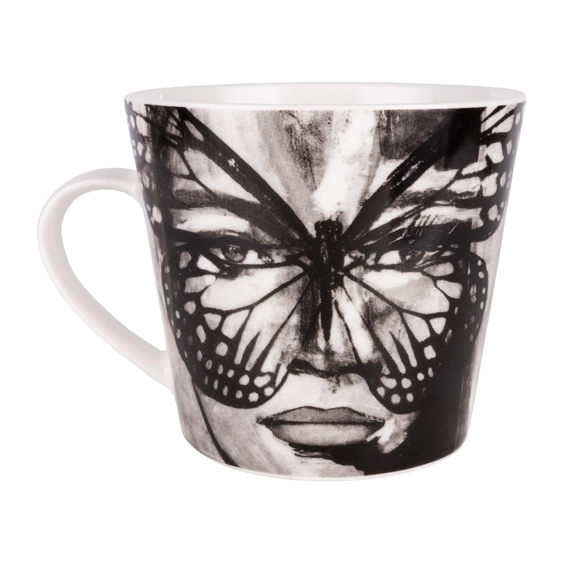 Mug Golden Butterfly 40 cl, Black-white Carolina Gynning