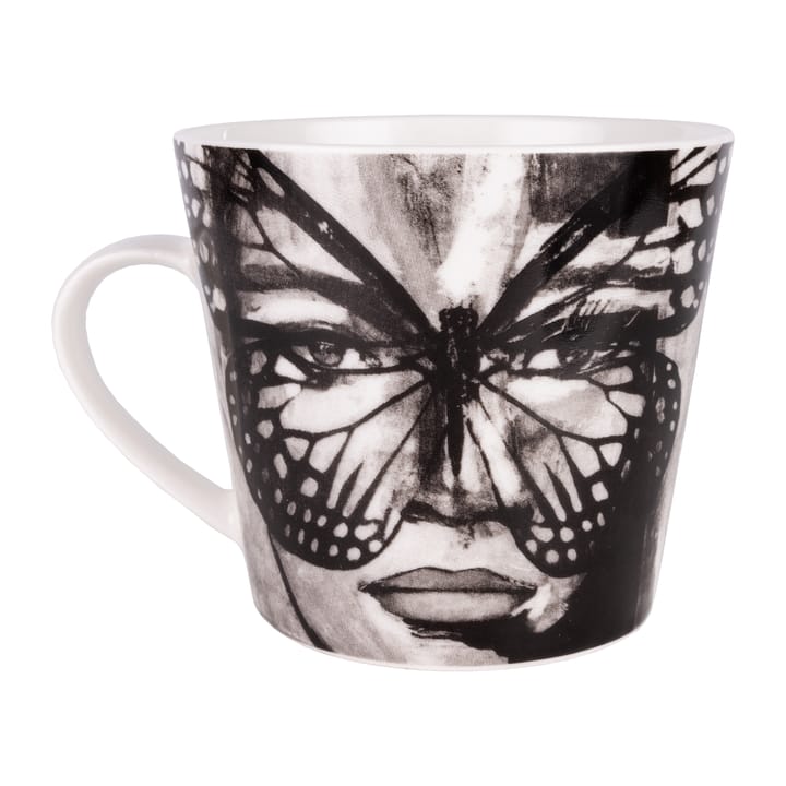 Mug Golden Butterfly 40 cl, Black-white Carolina Gynning