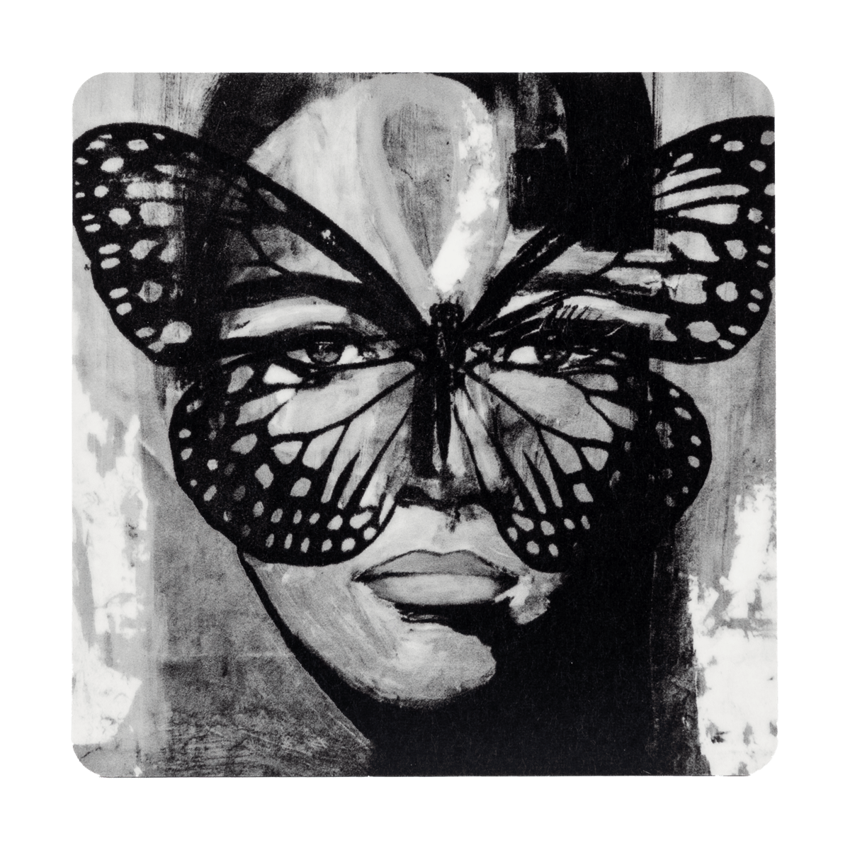 Carolina Gynning Sous-verre Golden Butterfly 9x9 cm Black-white