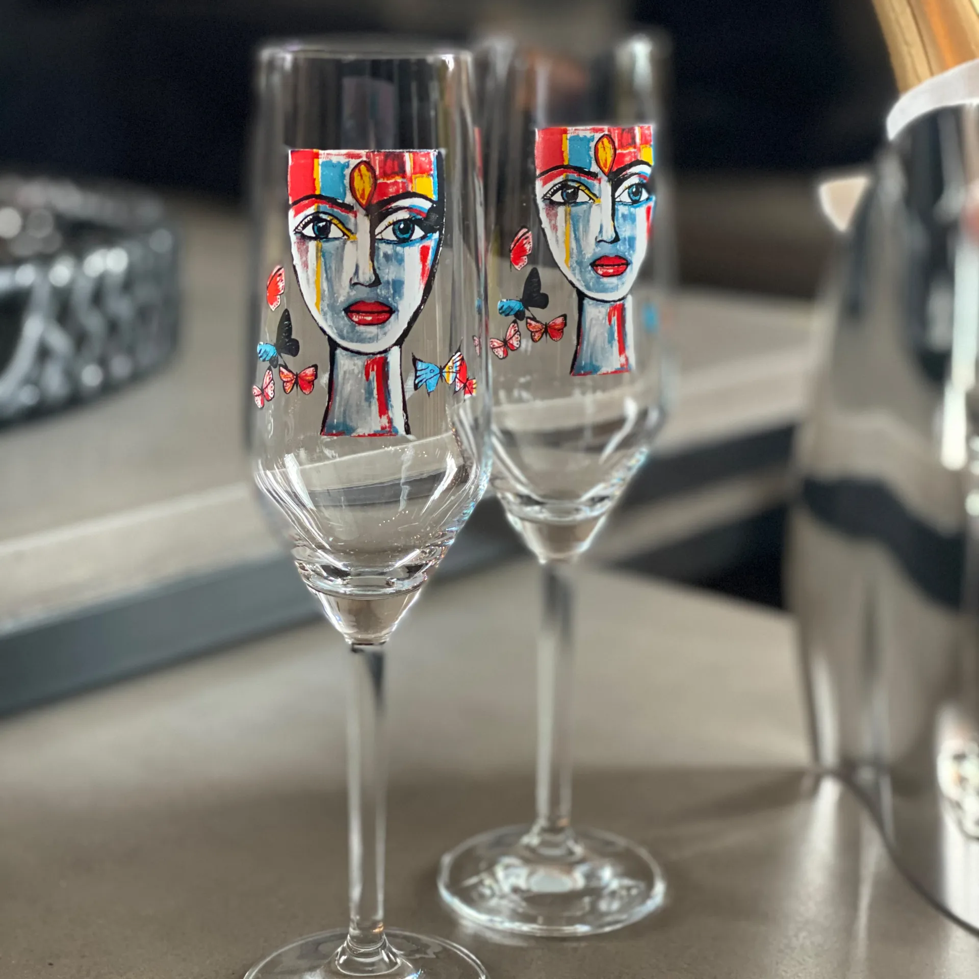 Verre à champagne Butterfly Messenger, 30 cl. Carolina Gynning