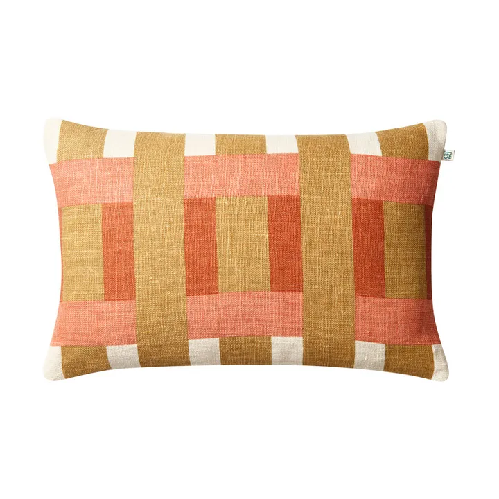Coussin Benaras - Khaki-rose-apricot orange, 40x60 cm - Chhatwal & Jonsson