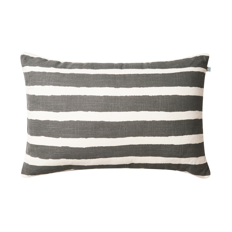 Chhatwal & Jonsson Coussin extérieur Block Stripe 40x60 cm Grey-off white