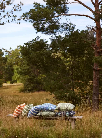 Coussin extérieur Block Stripe 40x60 cm - Riviera blue-off white - Chhatwal & Jonsson