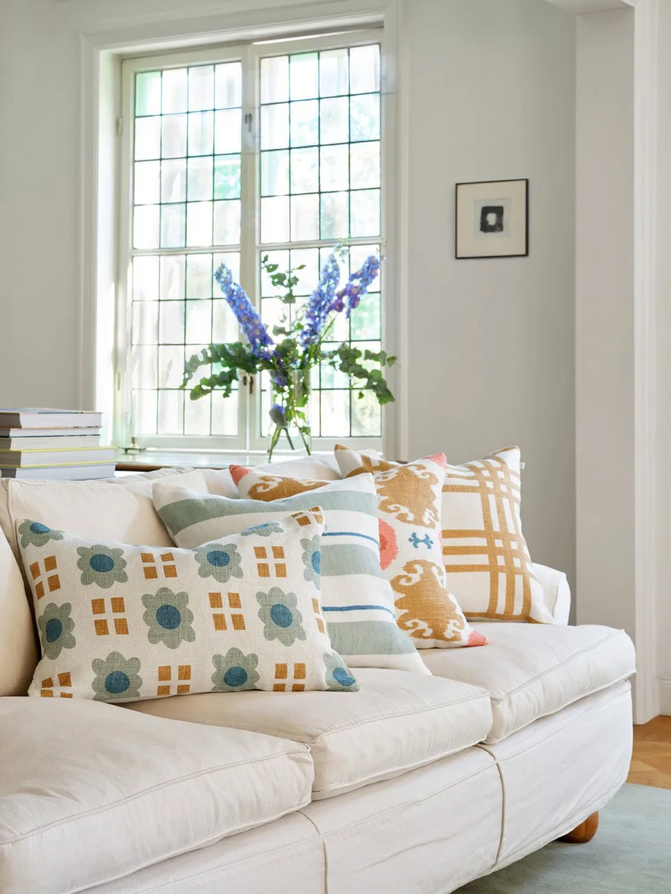 Coussin Lalit 40x60 cm, Heaven blue-khaki-aqua Chhatwal & Jonsson