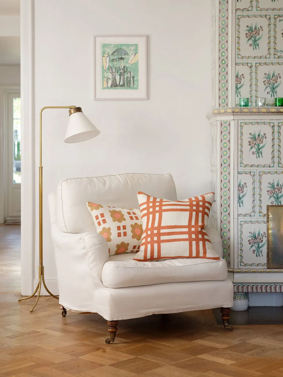 Coussin Lalit 40x60 cm, Rose-apricot orange-khaki Chhatwal & Jonsson