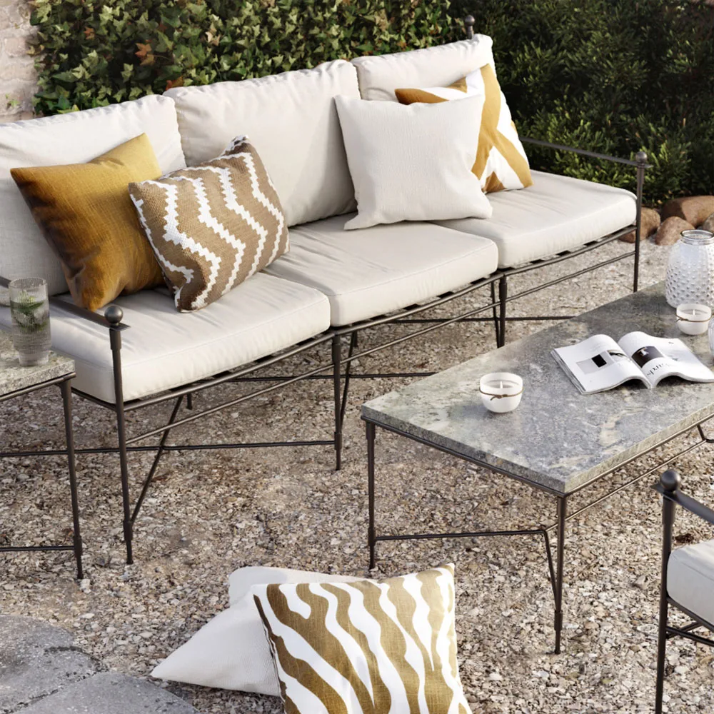 Coussin Zebra Outdoor 50x50 cm, blue/off white, 50 cm Chhatwal & Jonsson