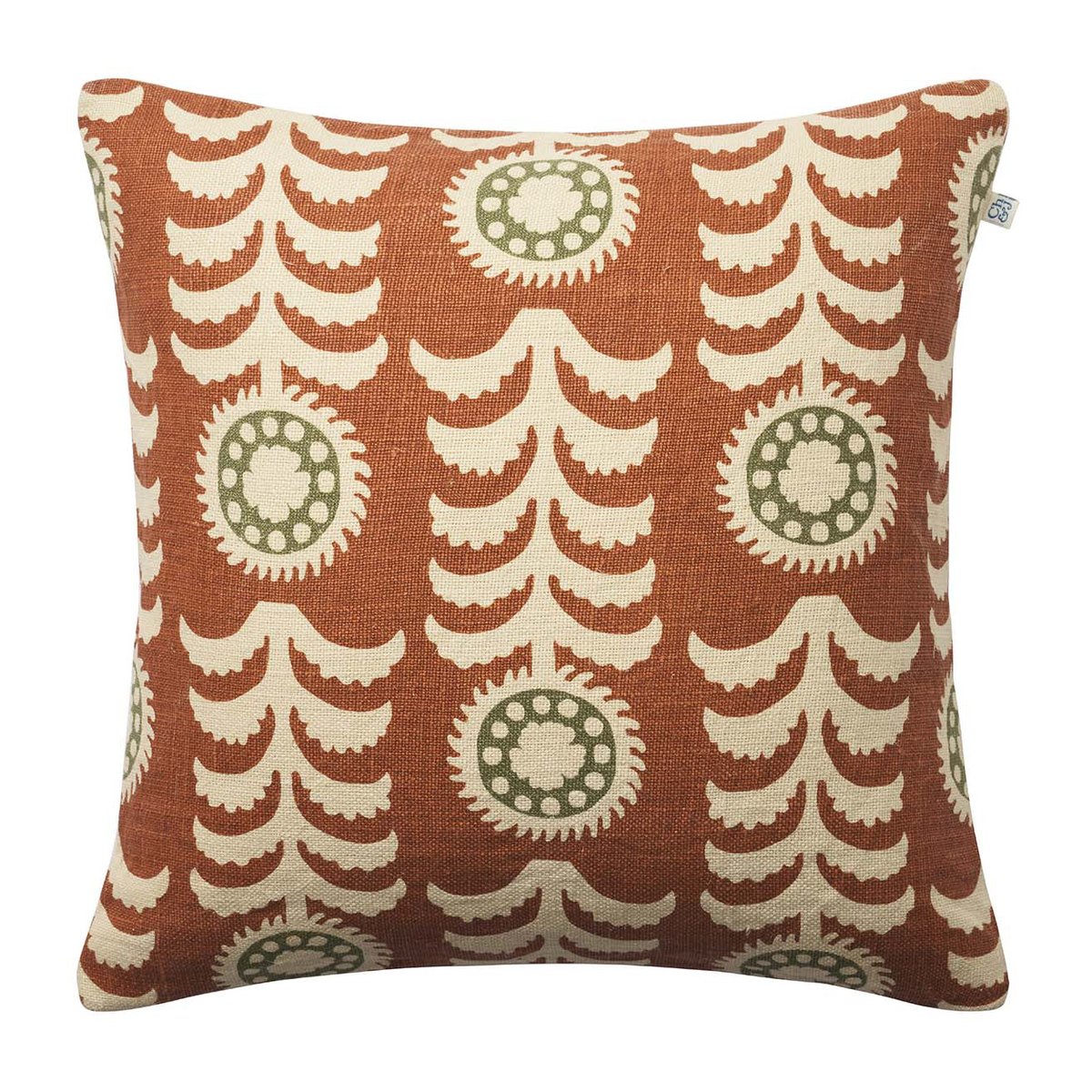 Chhatwal & Jonsson Housse de coussin Alok 50x50 cm Terre cuite-vert cactus