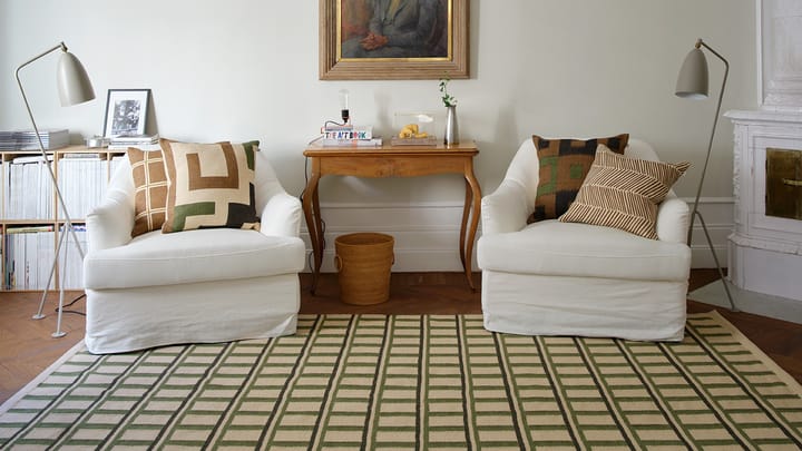 Housse de coussin Aman 50x50 cm, Taupe-cactus green-brown Chhatwal & Jonsson