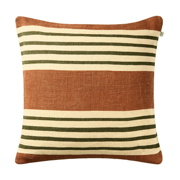 Housse de coussin Aria - Apricot orange-cactus green, 50x50 cm - Chhatwal & Jonsson