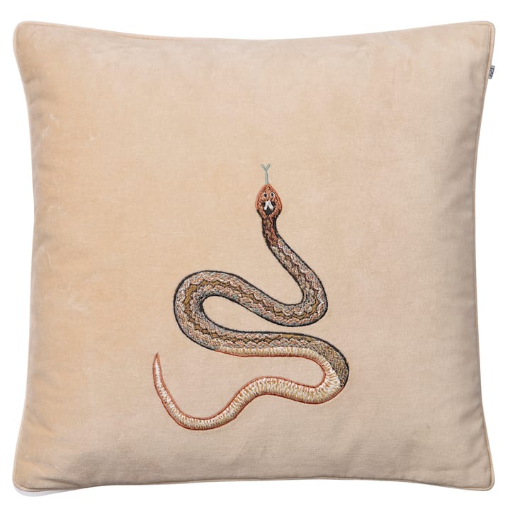 Housse de coussin brodée Cobra 50 x 50 cm - Beige - Chhatwal & Jonsson