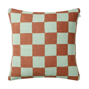 Housse de coussin Buffalo Check - Aqua-apricot orange, 50x50 cm - Chhatwal & Jonsson