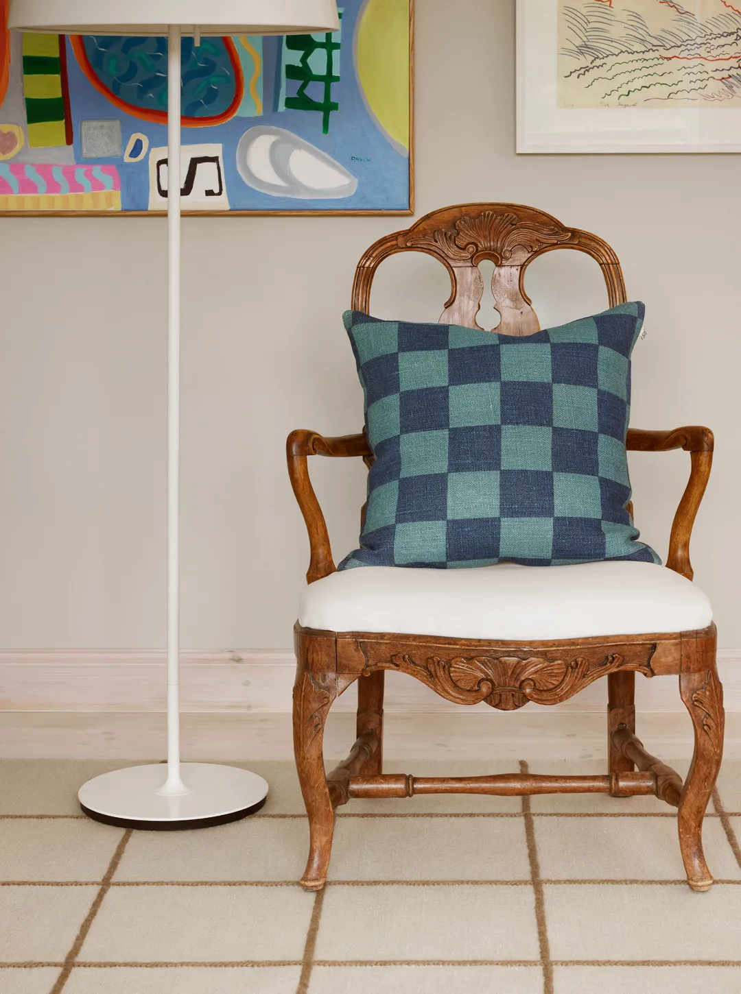 Housse de coussin Buffalo Check, Heaven blue-palace blue, 50x50 cm Chhatwal & Jonsson