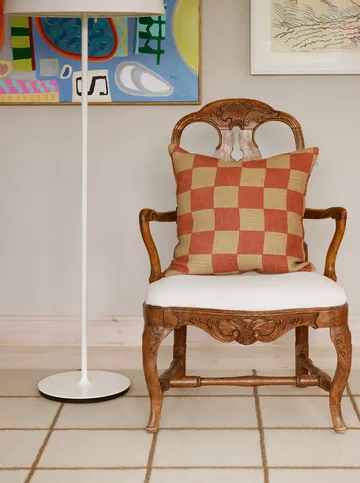 Housse de coussin Buffalo Check - Khaki-apricot orange, 50x50 cm - Chhatwal & Jonsson