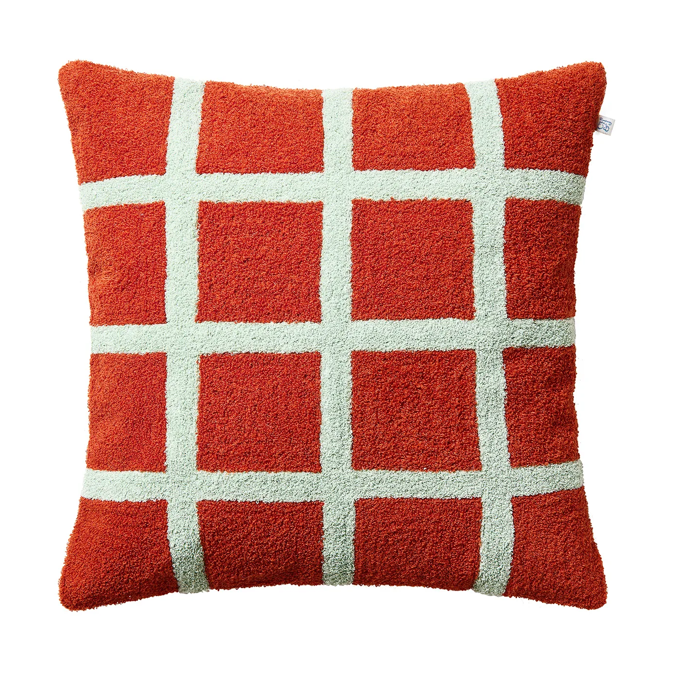 Housse de coussin Check 50x50 cm, Apricot orange-aqua Chhatwal & Jonsson