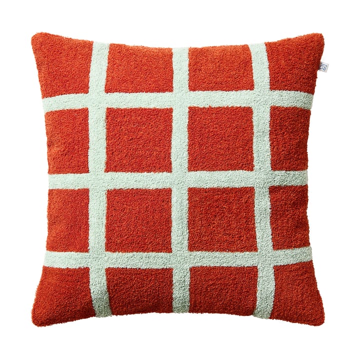 Housse de coussin Check 50x50 cm - Apricot orange-aqua - Chhatwal & Jonsson