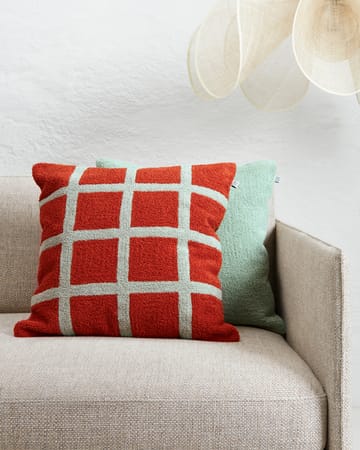 Housse de coussin Check 50x50 cm - Apricot orange-aqua - Chhatwal & Jonsson