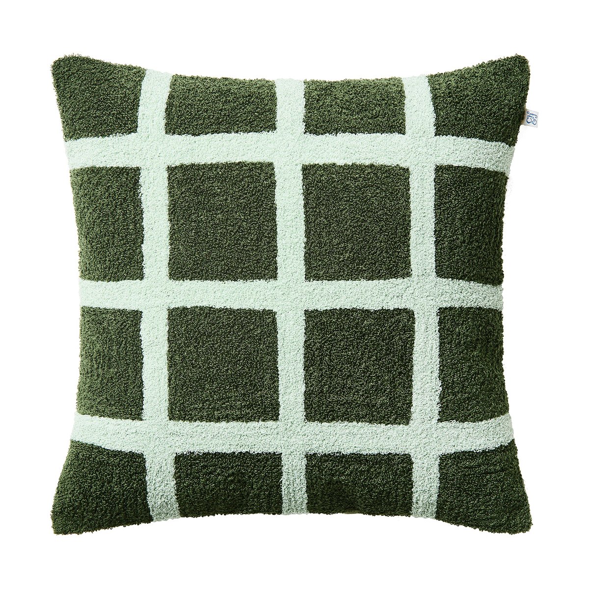 Chhatwal & Jonsson Housse de coussin Check 50x50 cm Cactus green-aqua