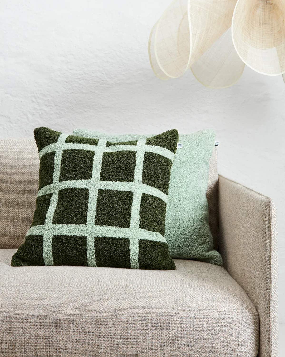 Housse de coussin Check 50x50 cm, Cactus green-aqua Chhatwal & Jonsson