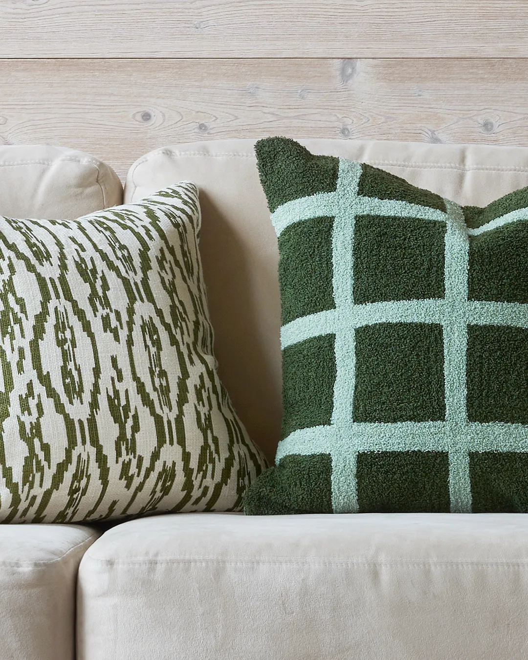 Housse de coussin Check 50x50 cm, Cactus green-aqua Chhatwal & Jonsson