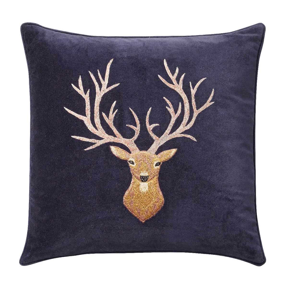 Housse de coussin Embroidered Reindeer 50x50 cm, Navy Chhatwal & Jonsson