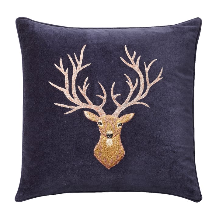 Housse de coussin Embroidered Reindeer 50x50 cm - Navy - Chhatwal & Jonsson