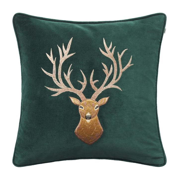 Housse de coussin Embroidered Reindeer 50x50 cm - Vert - Chhatwal & Jonsson