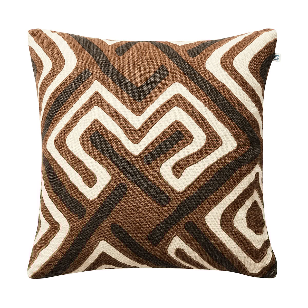 Chhatwal & Jonsson Housse de coussin Gujarat 50x50 cm Dark Brown-Taupe