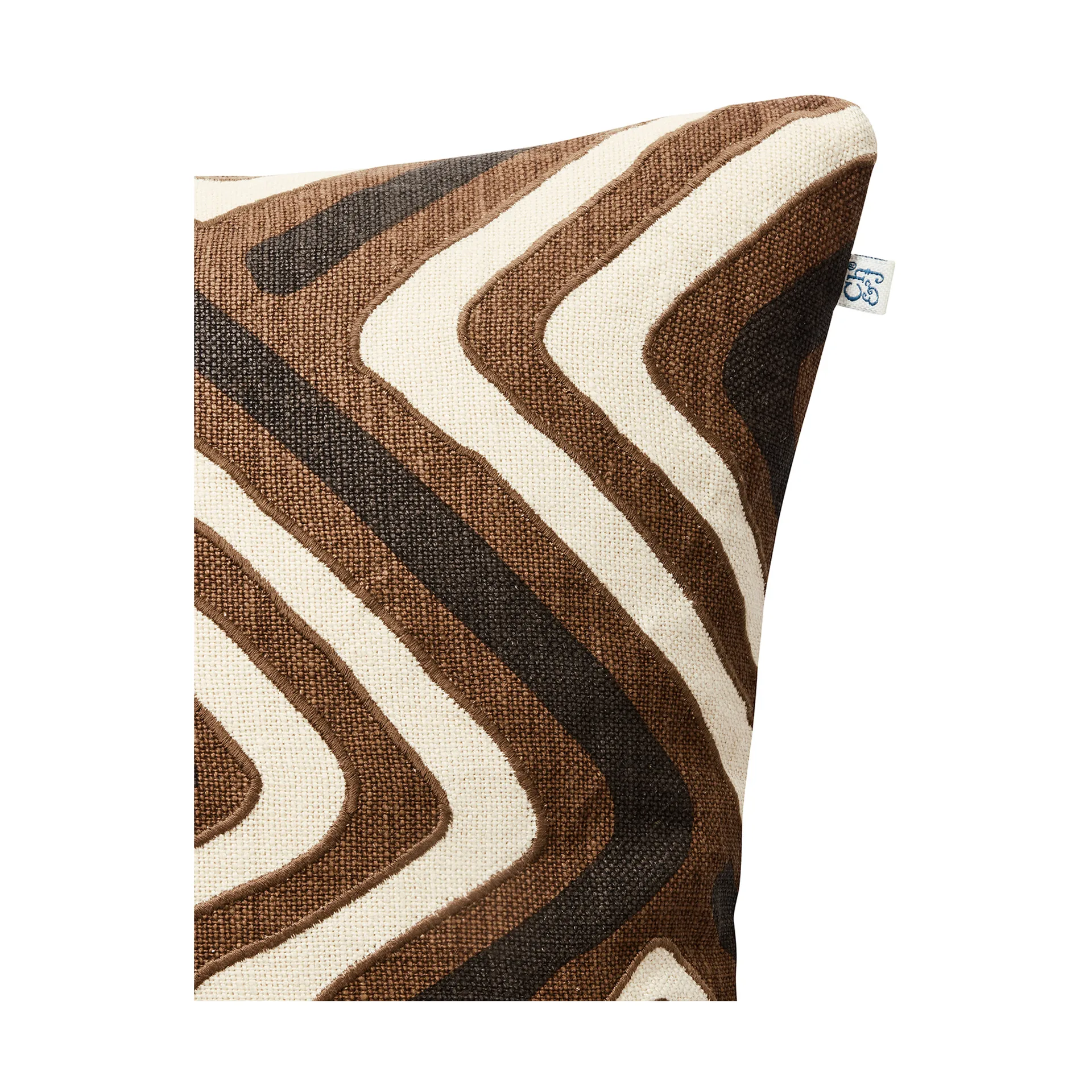 Housse de coussin Gujarat 50x50 cm, Dark Brown-Taupe Chhatwal & Jonsson