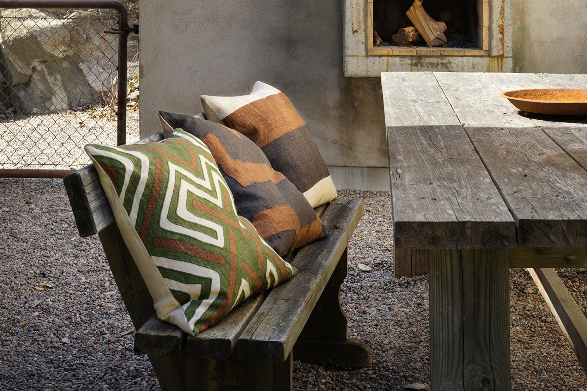 Housse de coussin Gujarat 50x50 cm, Taupe-Cactus Green Chhatwal & Jonsson