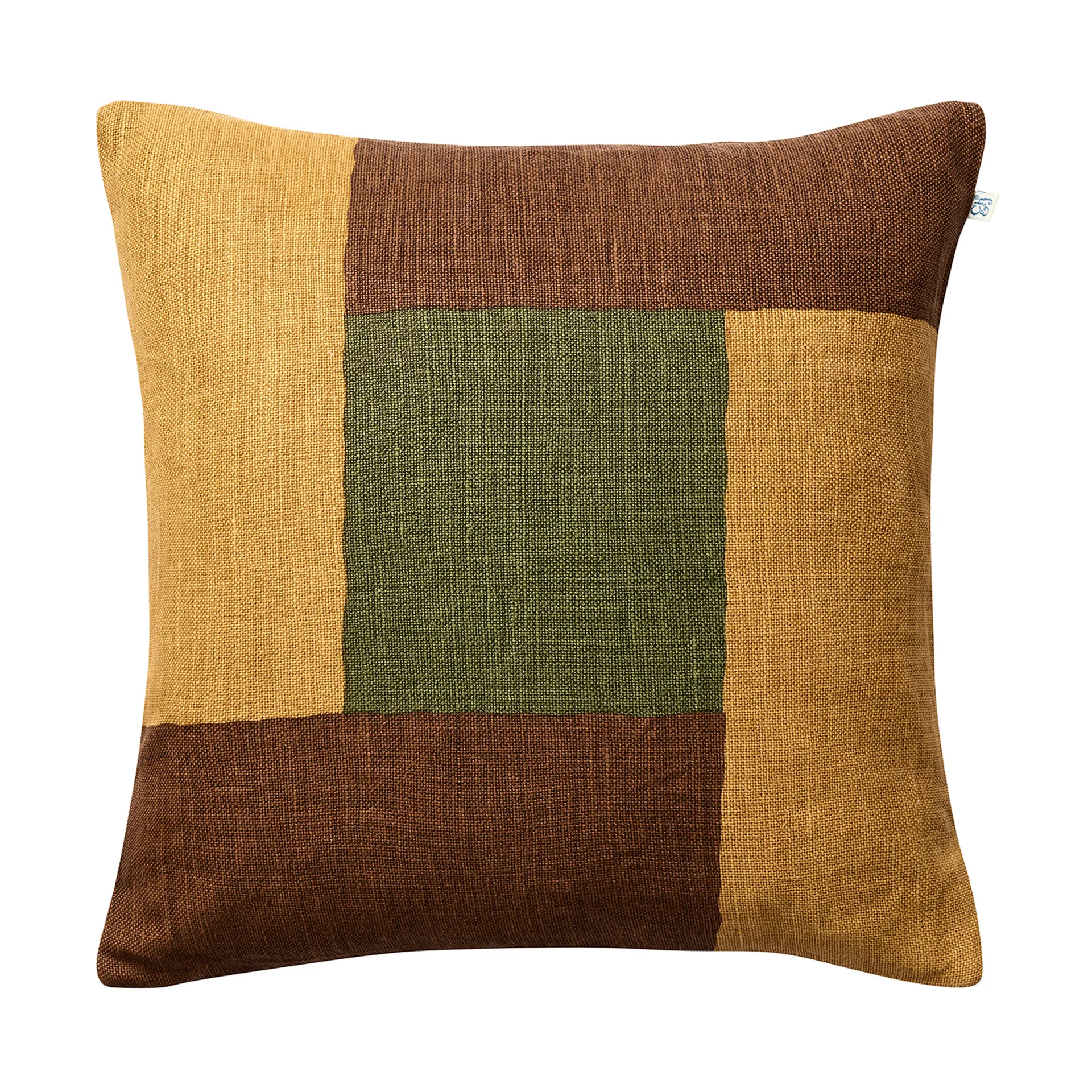 Housse de coussin Halo 50x50 cm, Taupe-Spicy Yellow-CactusGreen Chhatwal & Jonsson