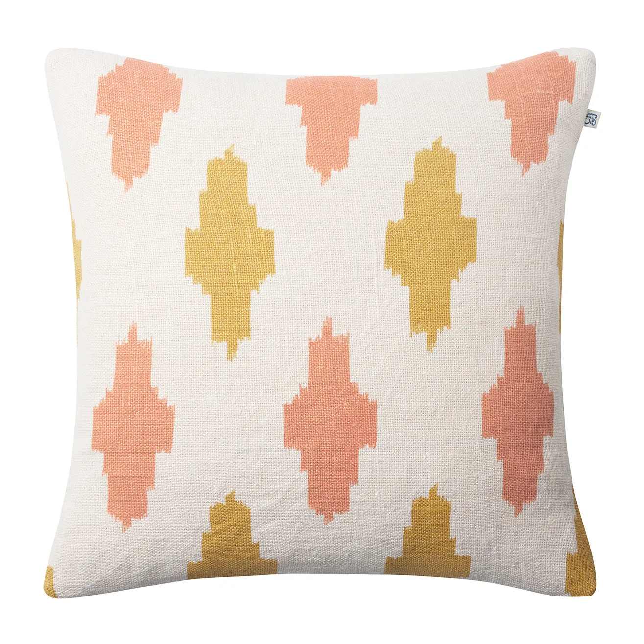 Housse de coussin Ikat Agra 50x50 cm, Rose-spicy yellow Chhatwal & Jonsson