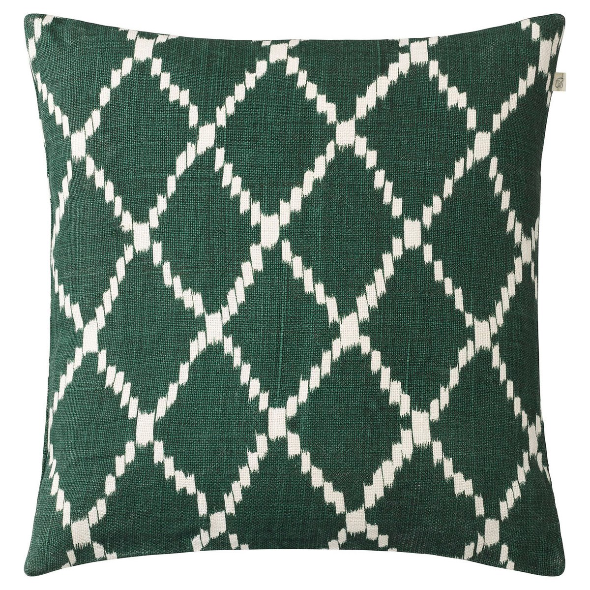 Chhatwal & Jonsson Housse de coussin Ikat Kerela 50 x 50 cm Vert – blanc