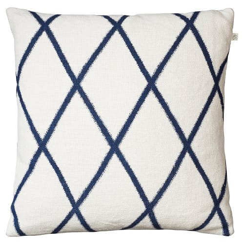 Housse de coussin Ikat Orissa 50 x 50 cm - Blanc cassé – bleu - Chhatwal & Jonsson