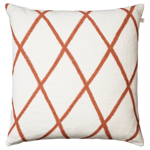 Housse de coussin Ikat Orissa 50 x 50 cm - Blanc cassé – orange - Chhatwal & Jonsson