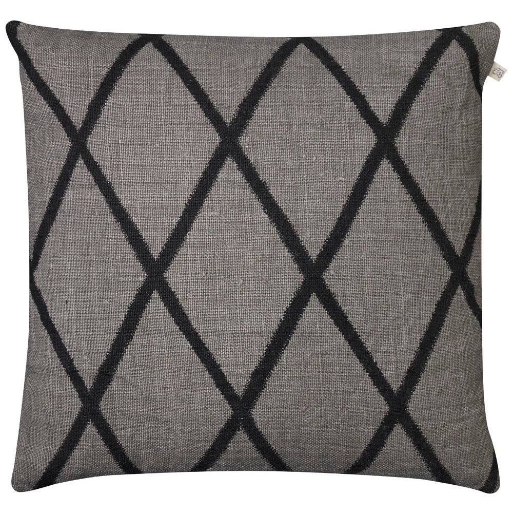 Chhatwal & Jonsson Housse de coussin Ikat Orissa 50 x 50 cm Gris – noir