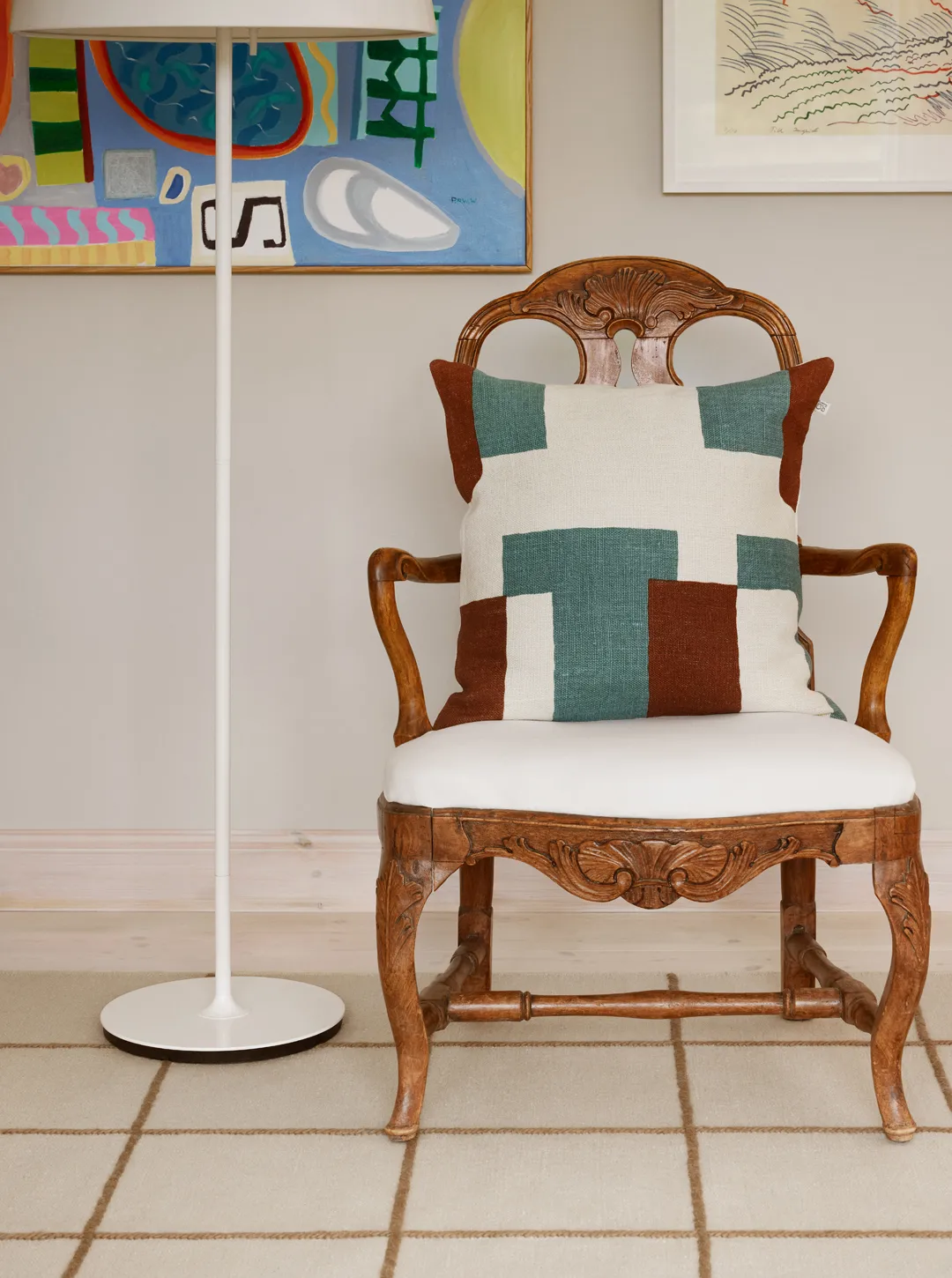 Housse de coussin Jay, Terracotta-heaven blue, 50x50 cm Chhatwal & Jonsson