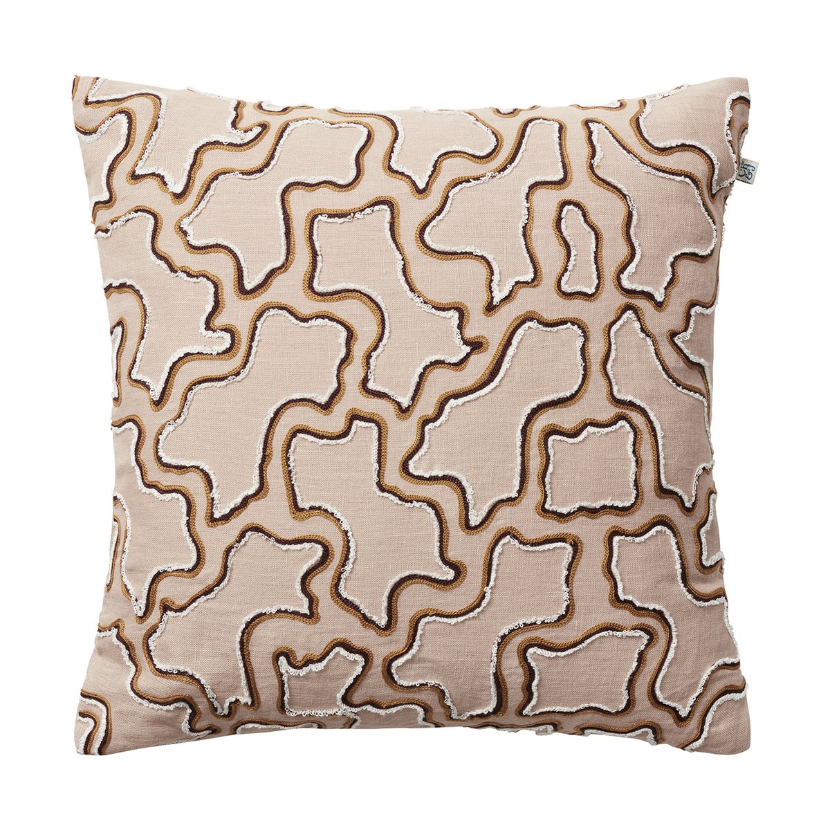 Chhatwal & Jonsson Housse de coussin Kamal 50x50 cm Masala Yellow-Cognac-Off White