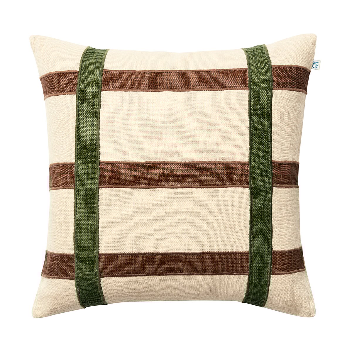 Chhatwal & Jonsson Housse de coussin Kiran 50x50 cm Cactus Green-Taupe