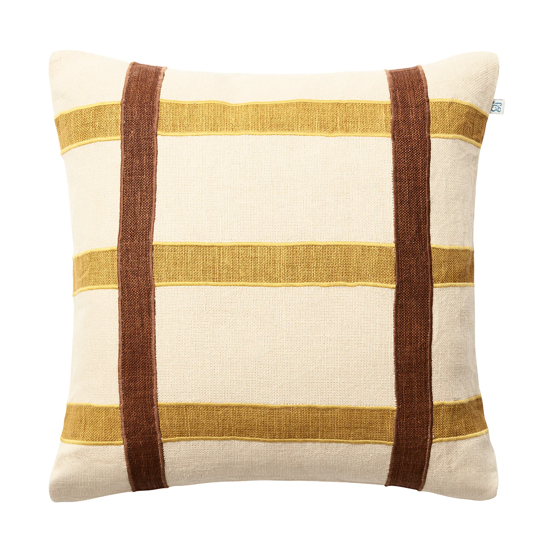 Housse de coussin Kiran 50x50 cm, Spicy Yellow-Taupe Chhatwal & Jonsson