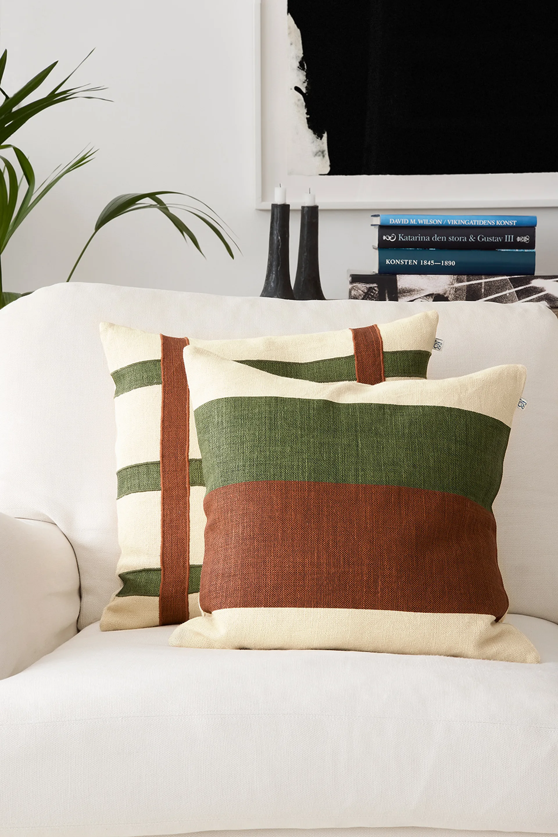 Housse de coussin Kiran 50x50 cm, Terracotta-Cactus Green Chhatwal & Jonsson
